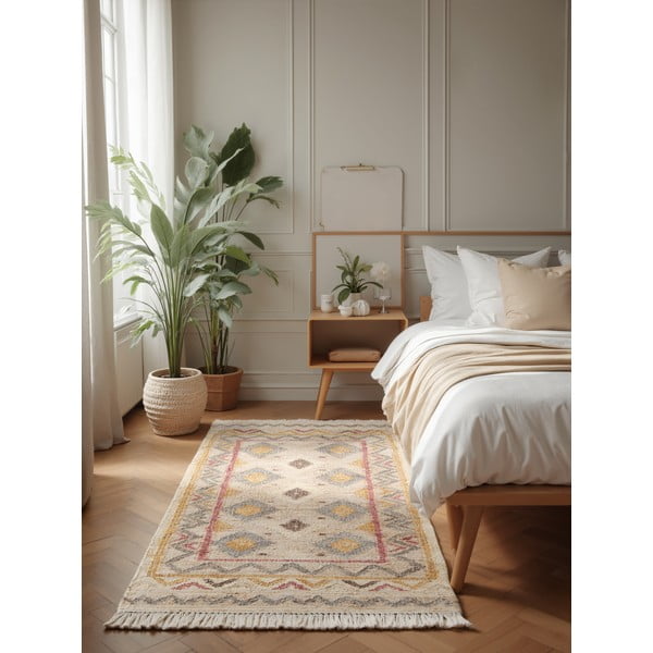 Krémový ručne tkaný jutový behúň 80x200 cm Roya Imani – Elle Decoration-image-1