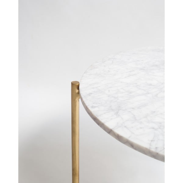 Biely mramorový okrúhly konferenčný stolík ø 50 cm Morgans - Really Nice Things-image-2