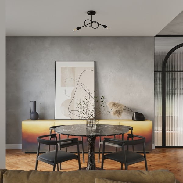 Čierne stropné svietidlo 18x57 cm Opulent – Sollux-image-3