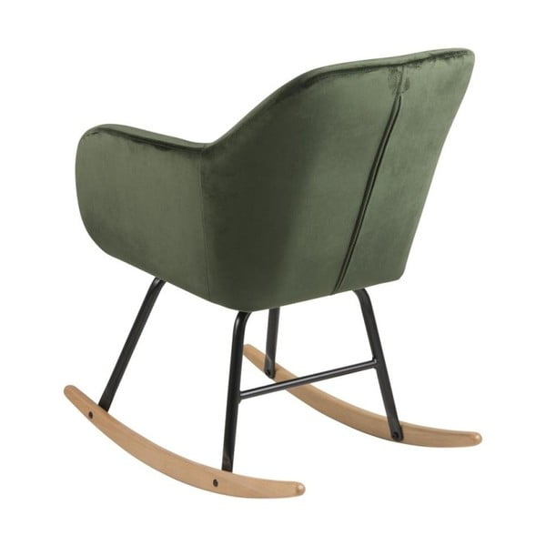 Zelené zamatové hojdacie kreslo Actona Emilia-image-1