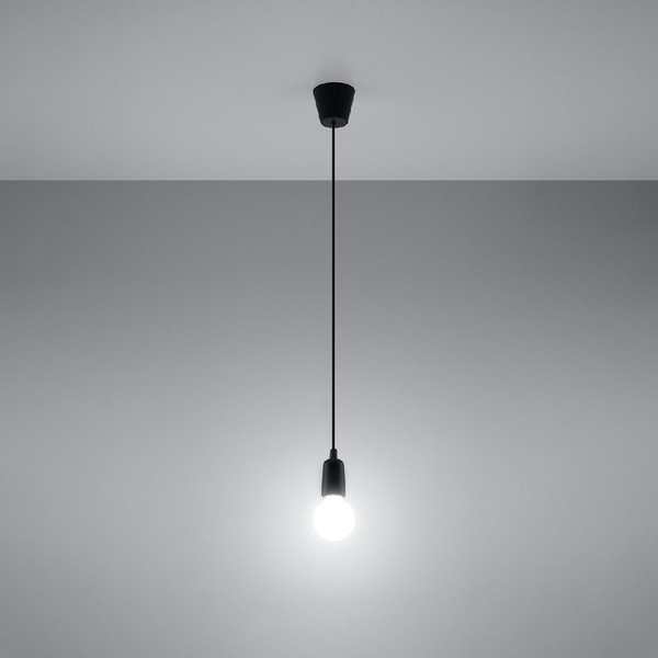 Čierne závesné svietidlo 9x9 cm Rene - Sollux-image-4