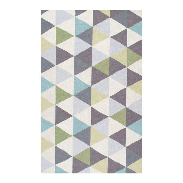 Vlnený koberec Triangles Green, 152x244 cm
