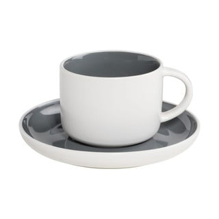 Sivo-biely porcelánový hrnček s tanierikom Maxwell&Williams Tint, 240ml