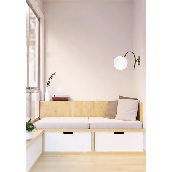 Biele/čierne nástenné svietidlo ø 15 cm Yoyo – Squid Lighting-image-1