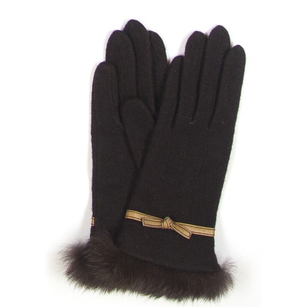 Čierne  rukavice Silk and Cashmere Duvet