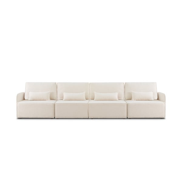 Krémovobiela rohová pohovka z textílie buklé (variabilná) – Really Nice Things-image-2