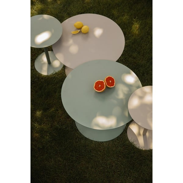 Šalviovozelený oceľový okrúhly konferenčný stolík ø 60 cm Snow – Zuiver-image-1