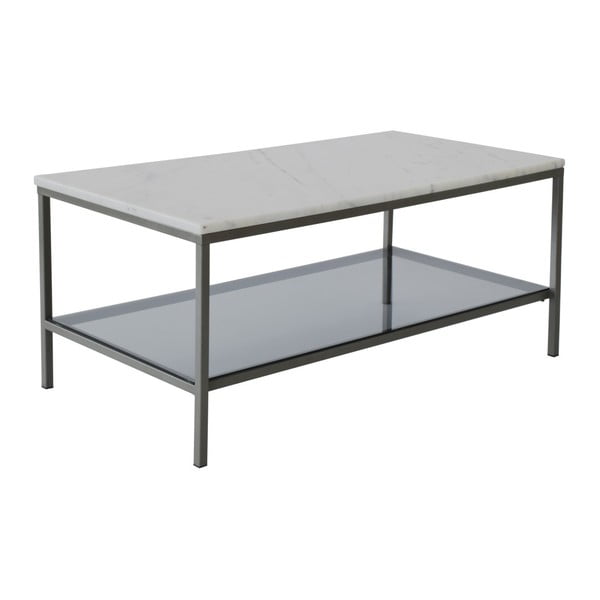Mramorový konferenčný stolík so sivou konštrukciou RGE Ascot, 110 x 48 cm