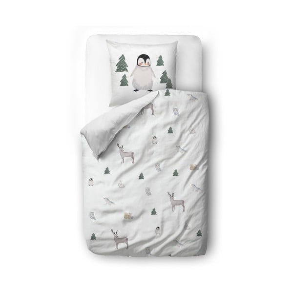 Detské obliečky na jednolôžko z bavlneného saténu 135x200 cm Polar Animals - Butter Kings