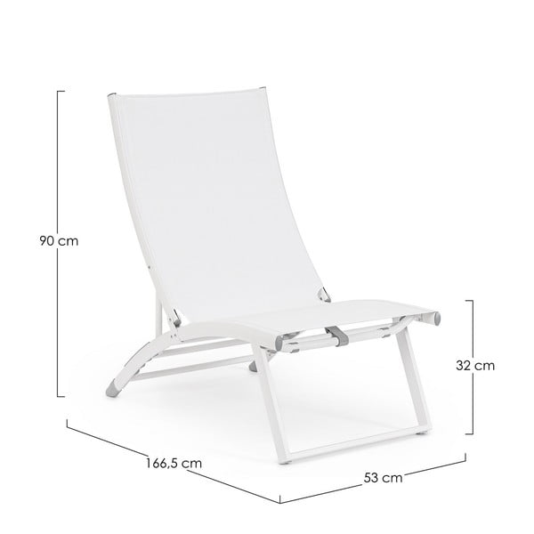 Biele kovové záhradné ležadlo Taylor – Bizzotto-image-4