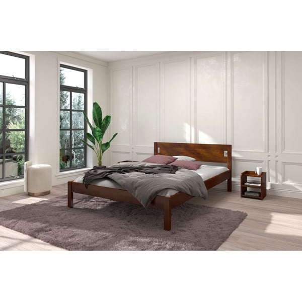 Tmavohnedá posteľ z borovicového dreva 90x200 cm Laxbaken - Skandica-image-1