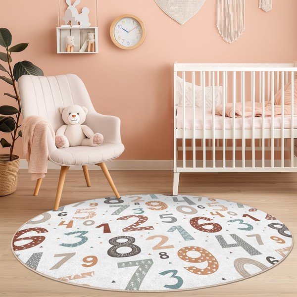 Prateľný detský hrací koberec ø100 cm Happy Numbers – Mila Home-image-4