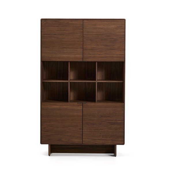 Tmavohnedá skrinka v dekore orecha 100x163x40 cm Norlen – Kave Home