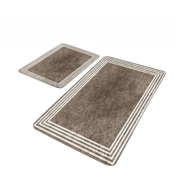 Taupe zamatové kúpeľňové predložky v súprave 2 ks 60x100 cm – Mila Home