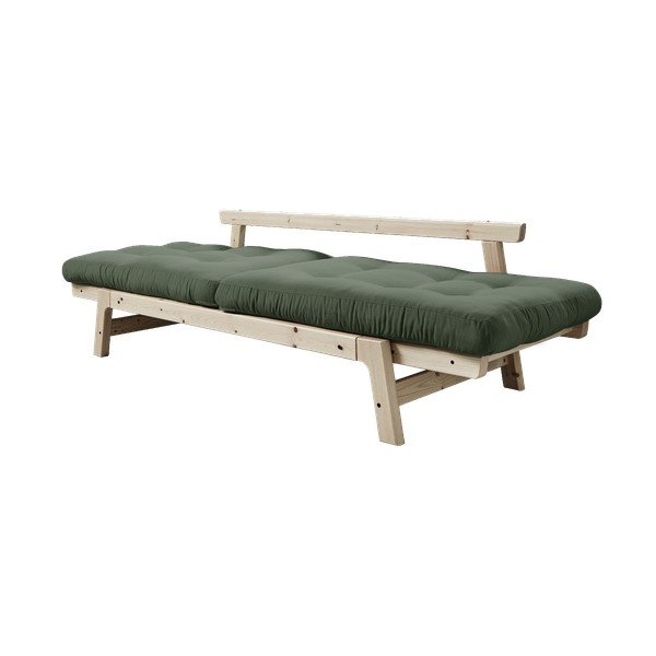 Rozkladacia pohovka so zeleným poťahom Karup Design Step Natural/Olive Green-image-4