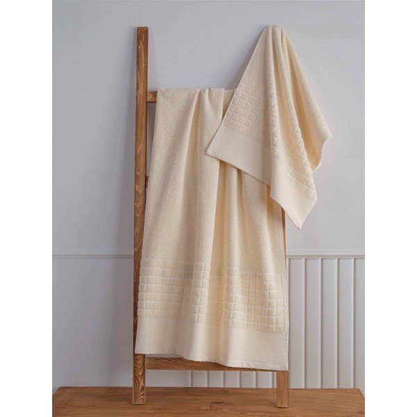 Biele froté bavlnené uteráky a osušky v súprave 2 ks Square – Mila Home