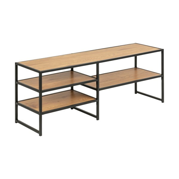 TV stolík v dekore duba v čierno-prírodnej farbe 120x46 cm Seaford – Actona-image-3