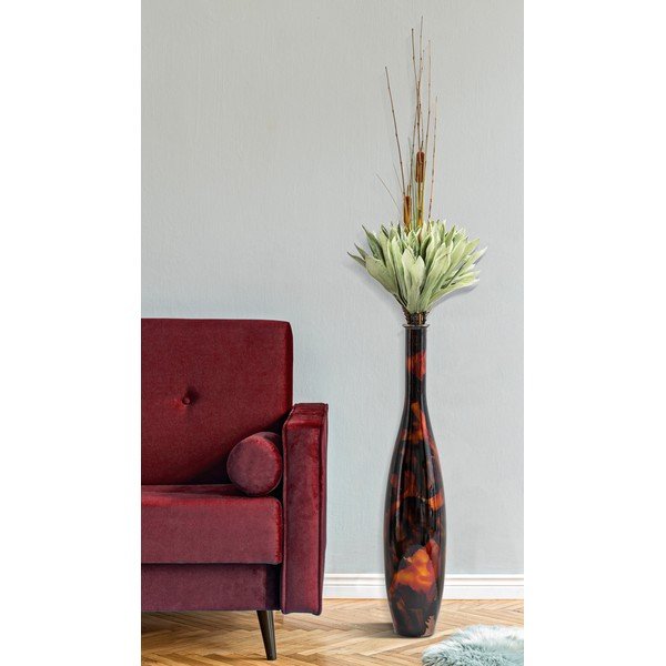 Hnedá váza z recyklovaného skla Mauro Ferretti Ares, výška 100 cm-image-1
