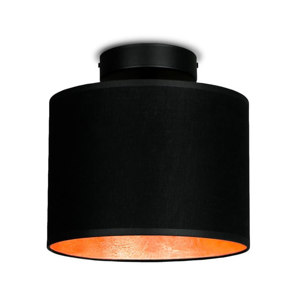 Čierne stropné svietidlo s detailom v medenej farbe Sotto Luce Mika XS CP, ⌀ 20 cm