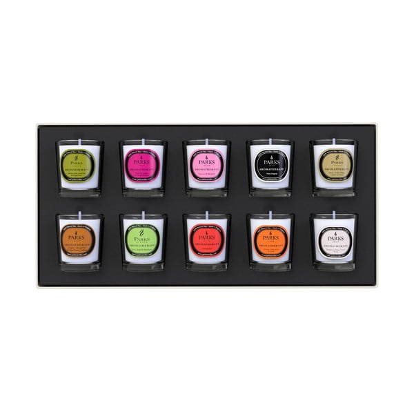 Sada 10 ks sviečok Parks Candles London Aromatherapy 2, 8 hodín horenia