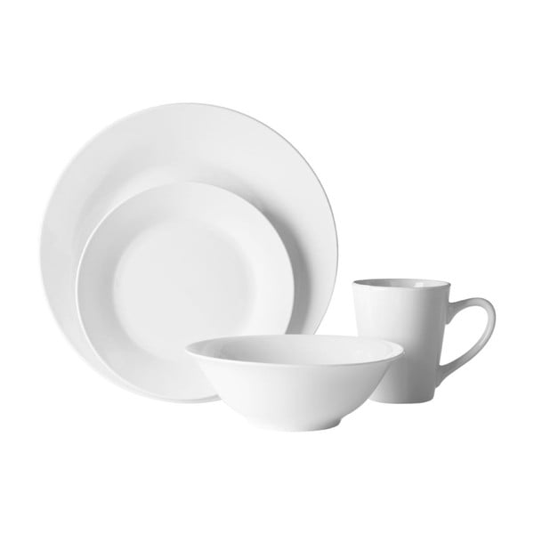 Set 16 kusov porcelánového riadu Premier Housewares White Porcelain