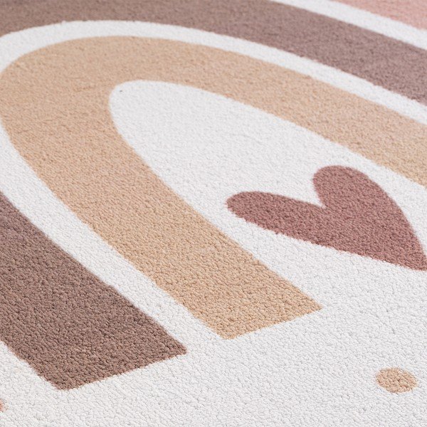 Krémovobiely prateľný detský koberec ø120 cm Coco 1132 – Ayyildiz Carpets-image-2