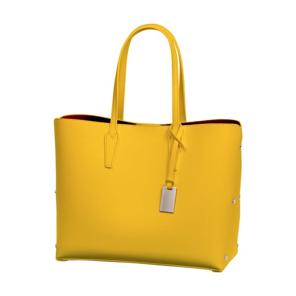 Žltá kabelka z pravej kože Andrea Cardone Dettalgio S