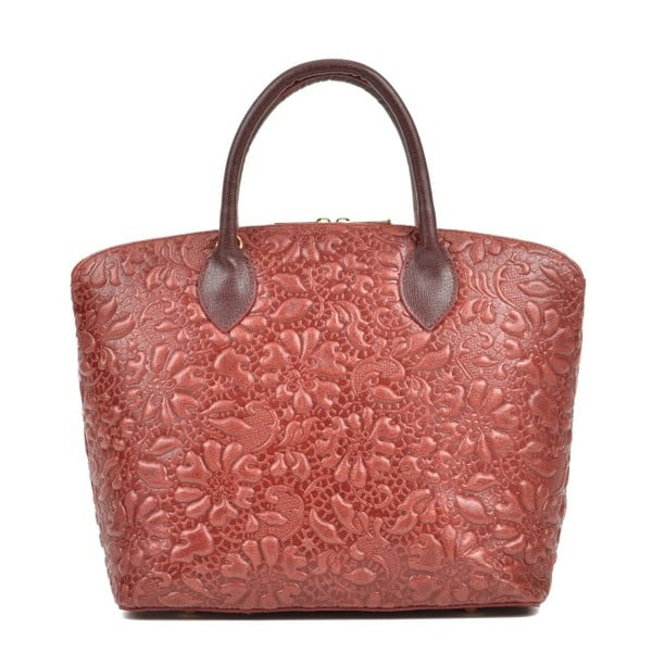 Ružová kožená kabelka Anna Luchini Bloom Rosso