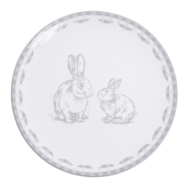 Biely tanier Ewax Fuzzy Bunnies, ⌀ 27 cm