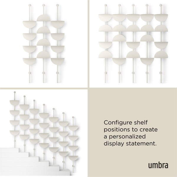 Matne biely kovový modulárny policový systém 27x203,5x35 cm Solis – Umbra-image-3