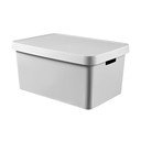 Sivý úložný box s vekom Curver Infinity, 45 l