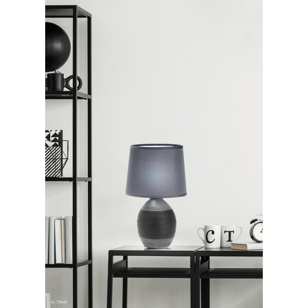 Tmavosivá stolová lampa s textilným tienidlom (výška  35 cm) Ambon – Candellux Lighting-image-1