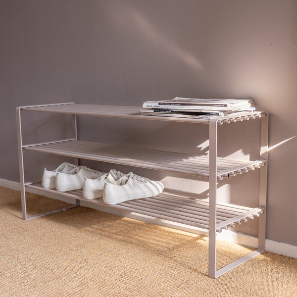 Taupe kovová skrinka na topánky 70x48,5x29 cm Rex – Spinder Design-image-1