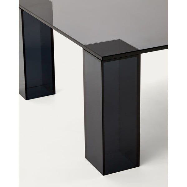 Tmavosivý sklenený konferenčný stolík 60x140 cm Adularia – Kave Home-image-3