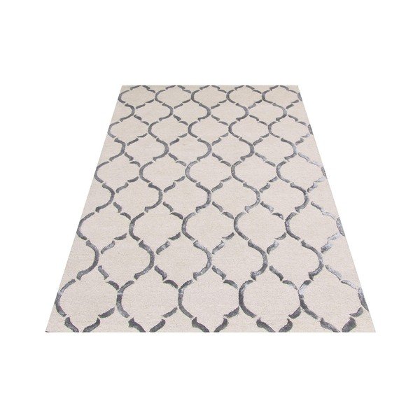 Ručne tuftovaný strieborný koberec Bakero Chain, 183 x 122 cm-image-2