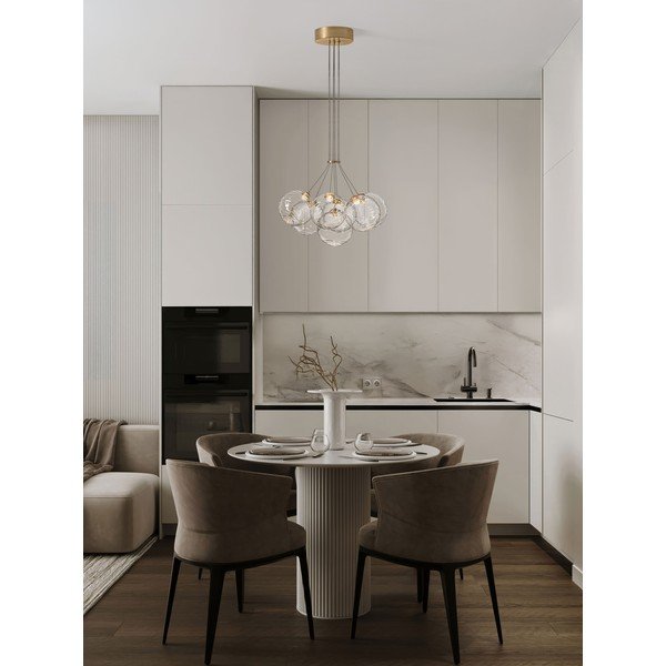 Sklenené LED závesné svietidlo so stmievačom v mosadznej farbe ø 42 cm Blazik – Nova Luce-image-4