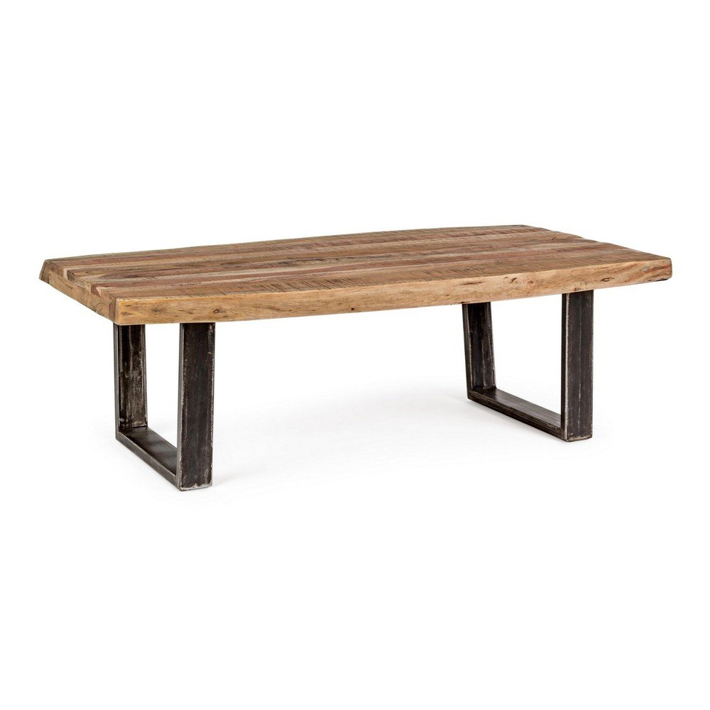 E-shop Čierny/v prírodnej farbe konferenčný stolík s doskou z akácie 70x120 cm Elmer – Bizzotto