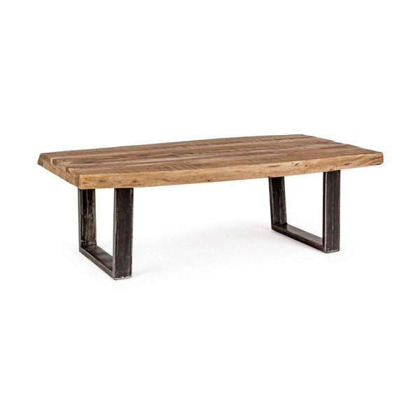Čierny/v prírodnej farbe konferenčný stolík s doskou z akácie 70x120 cm Elmer – Bizzotto