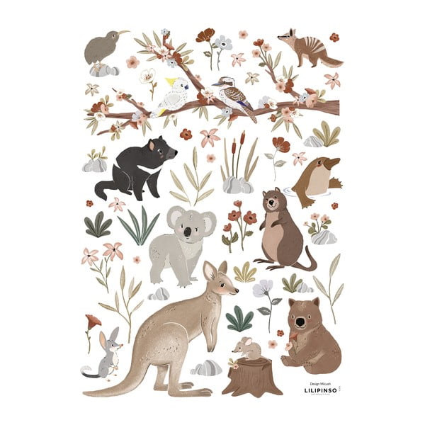 Hárok samolepiek 30x42 cm Australian Animals – Lilipinso