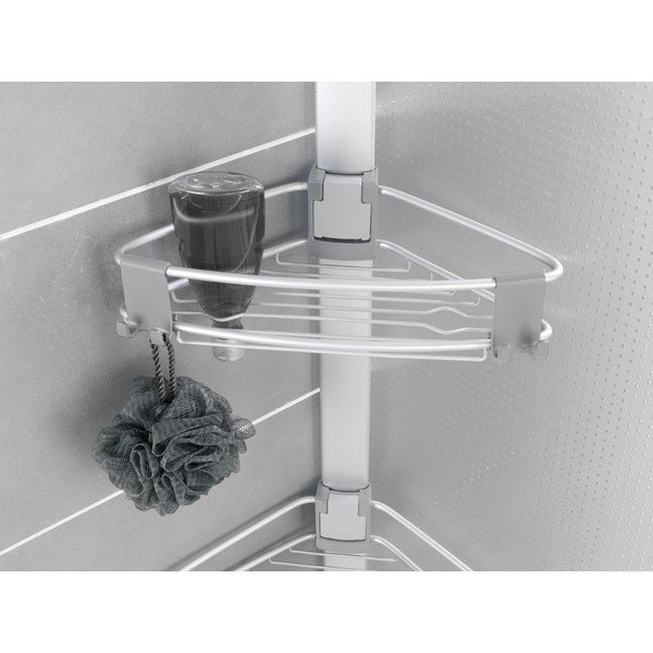 Teleskopická hliníková kúpeľňová polička v matne striebornej farbe Purio – Wenko-image-2