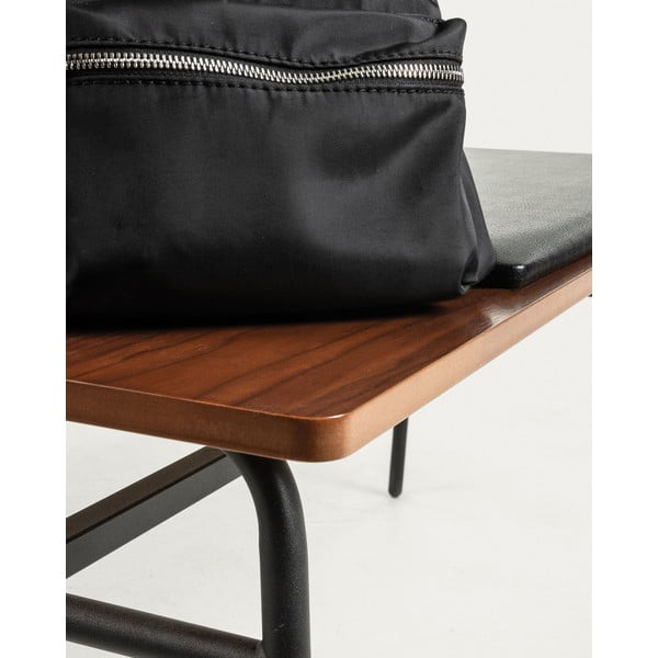 Čierna/hnedá lavica z imitácie kože Carabel – Kave Home-image-2