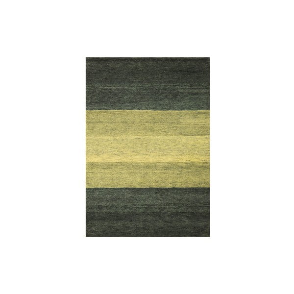 Vlnený koberec Baku Stripe Green, 70x140 cm