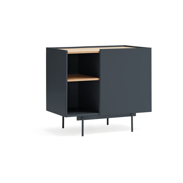 Nízka komoda v dekore duba v antracitovo-prírodnej farbe 90x78 cm Otto – Teulat-image-1