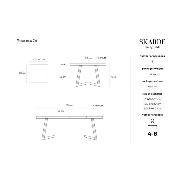 Rozkladací stôl z masívneho dubového dreva Windsor & Co Sofas Skardu, ø 100 cm-image-4