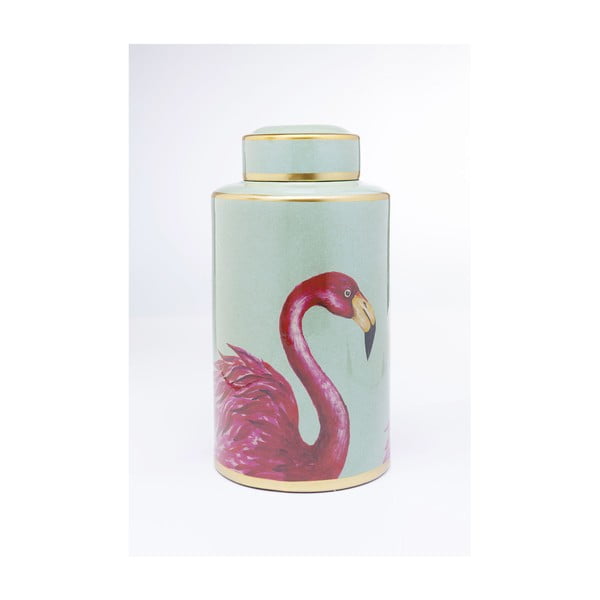 Dekoratívna dóza Kare Design Flamingos, výška 39 cm