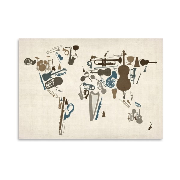 Plagát Americanflat Musical Map, 42 x 30 cm