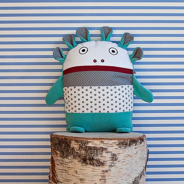 Tyrkysovo-sivý pyžamožrút Bartex, 35 x 30 cm