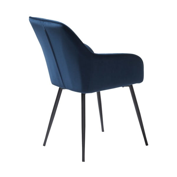 Tmavomodré čalúnené jedálenské kreslá v súprave s podrúčkami 2 ks Nolan Stripe – Unique Furniture-image-2