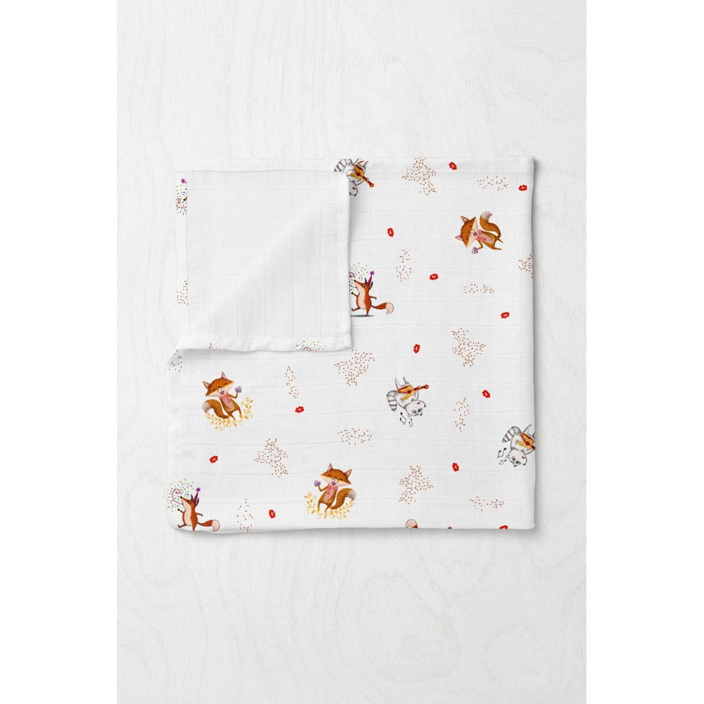 Biela mušelínová detská deka 75x100 cm Party – Mijolnir