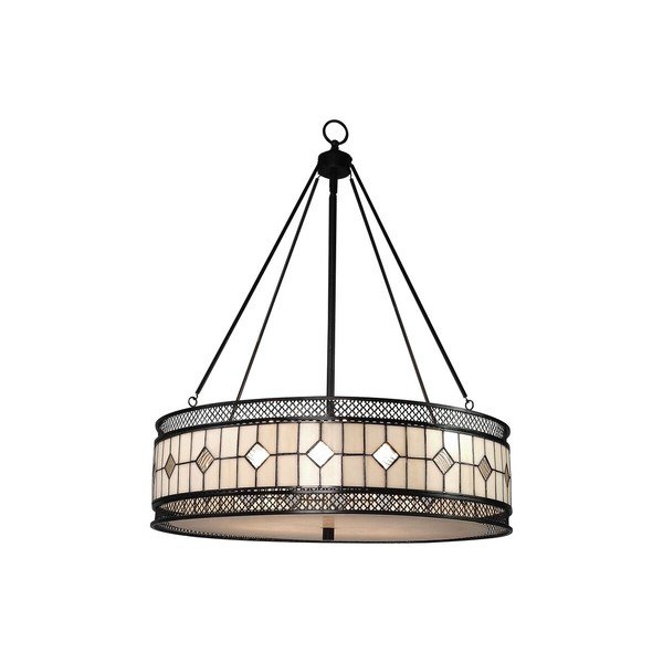 Kovové závesné svietidlo so skleneným tienidlom ø 60 cm Waldorf – Premier Housewares-image-2